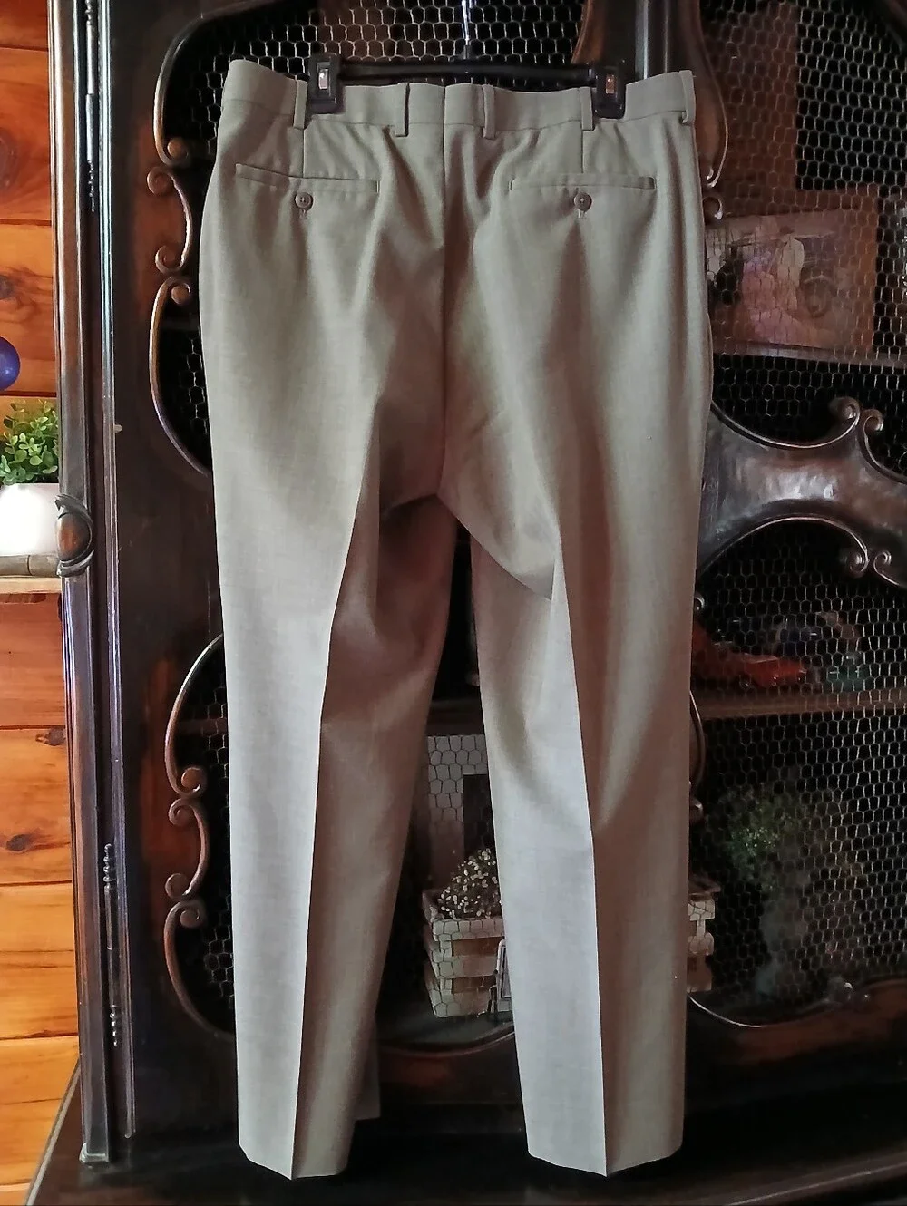 Mens Louis Raphael Rosso 36x32 Dress Pants, Gray Classic Fit, Flat Front